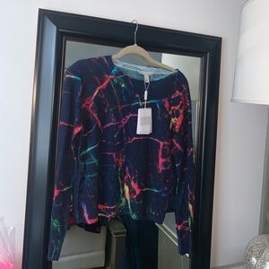 Autumn cashmere marble print crew